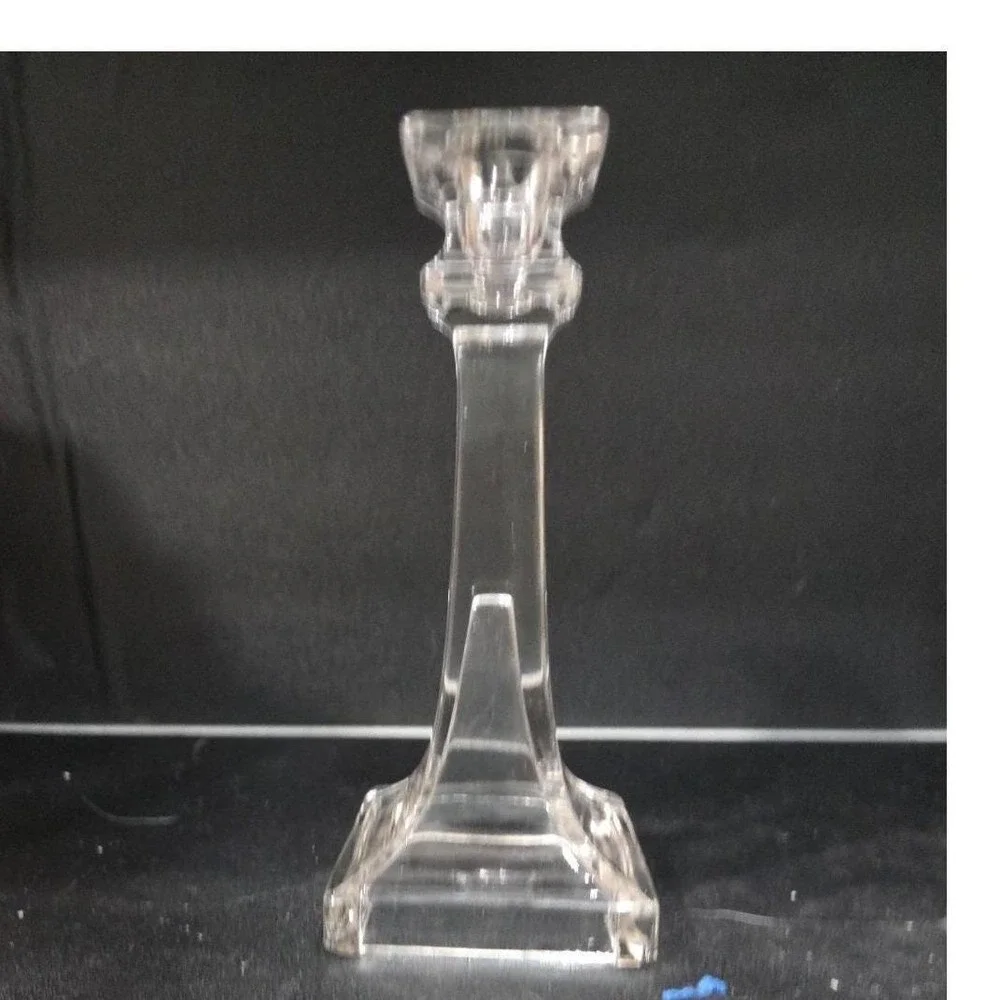 Westmoreland‎ Style Vintage Square Cut Clear Glass Candlestick, Candle Holder